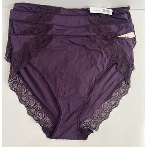 Soma Embraceable Crochet High Leg Panties Briefs XXL Plum Perfect
